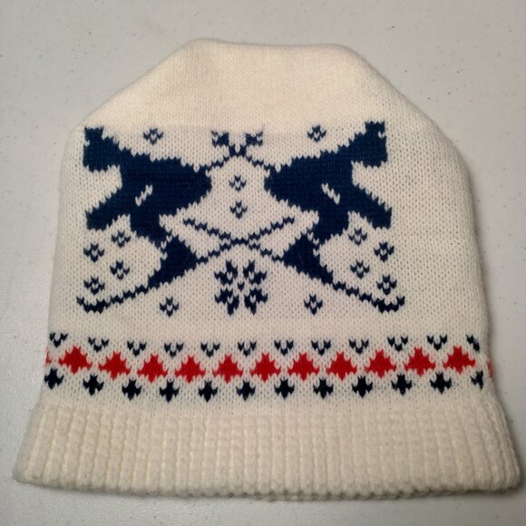 Vintage 1990s Ski Beanie Boggin Winter Hat Small Acrylic Knit Skiers Nordic - Picture 1 of 11